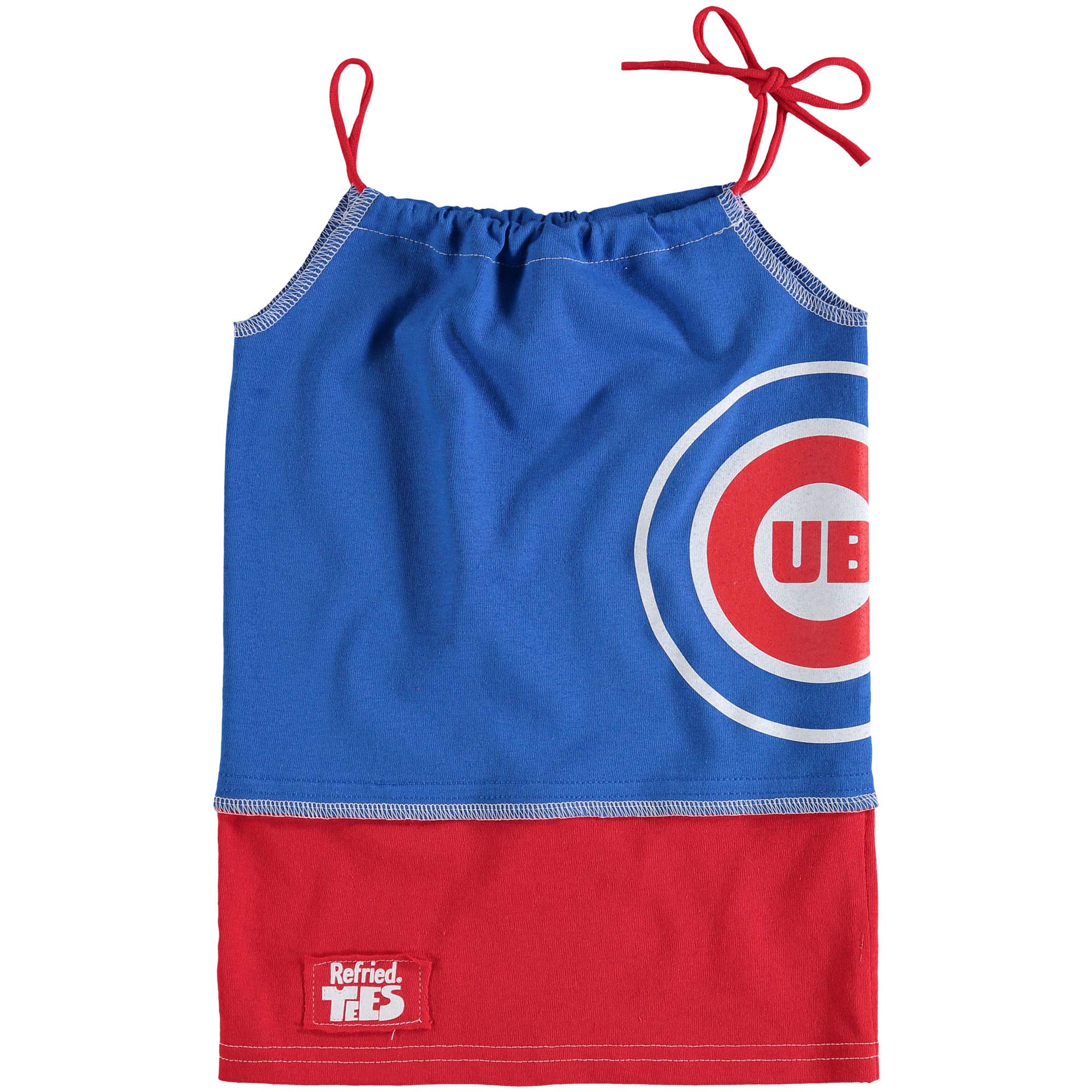 "Girls Toddler Refried Apparel Royal Chicago Cubs Sustainable T-Shirt Tank Top Dress"