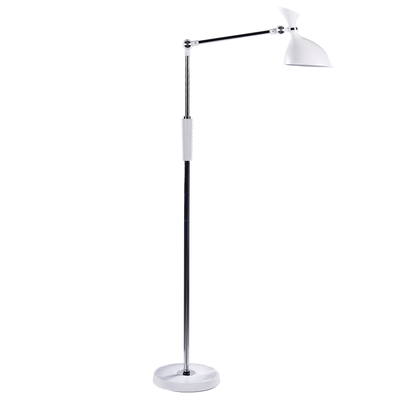 LED-Stehlampe Weiß Metall und Kunststoff 169 cm Dimmbar CCT Verstellbarer Arm und Schirm Moderne Beleuchtung Bogenlampe 