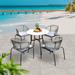 Corrigan Studio® Calles Round 4 - Person Outdoor Dining Set Stone/Concrete in Black/Gray/White | 31.4 W x 31.4 D in | Wayfair