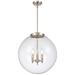 Beacon 18" 3-Light Brushed Satin Nickel Pendant w/ Clear Shade