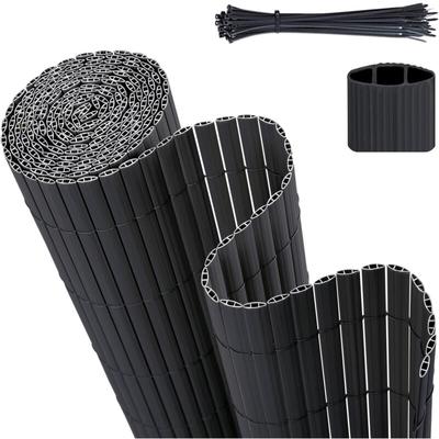 Sichtschutzmatte pvc Sichtschutzzaun Gartenzaun, Doppelte Verstärkung, Anthrazit / 1,60 x 4 m Image