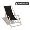Swanew - Liegestuhl Chair Liege Klappbar Holz mit Armauflagen Campingstuhl klappliege schwarz Mit