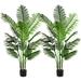 2 Pack 5.2ft Artificial Palm Tree for Home Decor Indoor and Outdoor, Faux Tree, Plastic Plants with 15 Trunks, for Office