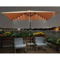 10 x 6.5t Solar LED Patio Umbrella with 26 Solar-Powered LED Lights Waterproof Market Sun Shade Outdoor Umbrella Garden Umbrella Deck Umbrella Pool Umbrella for Outside Deck Swimming Umbrella