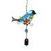 Vintage Stained Glass Bird Wind Chimes Outdoor Indoor Metal Suncatcher Doorbell for Window Home Garden Yard Patio Lawn Decoration