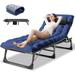 Slsy Folding Chaise Lounge Chair 5-Position Folding Cot Heavy Duty Patio Chaise Lounges for Outside Poolside Beach Lawn Camping