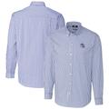 Men's Cutter & Buck Royal Buffalo Bills Helmet Easy Care Stretch Gingham Long Sleeve Button-Down Shirt