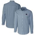 Men's Cutter & Buck Navy Chicago Bears Helmet Easy Care Stretch Gingham Long Sleeve Button-Down Shirt