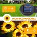 Fyeme 2PCS Garden Solar Light Outdoor Decoration Sunflower Decoration Solar Street Light Outdoor LED Solar Garden Light Waterproof Solar Landscape Light