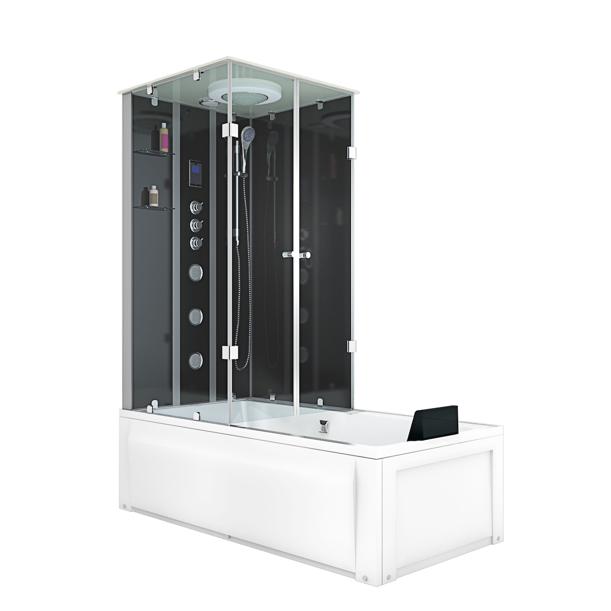 AcquaVapore Whirlpool Wanne Duschtempel Dusche Duschkabine K05-R33-WP 90x180 cm ohne 2K Scheiben Versiegelung Image