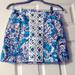 Lilly Pulitzer Skirts | Lilly Pulitzer Skirt Size 0 Blue White Floral A Line Mini Cotton Lined Pockets | Color: Blue/White | Size: 0