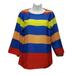 J. Crew Tops | J. Crew Women's M Colorblock Stripe 3/4 Sleeve Top Blouse Colorful Anchor Button | Color: Blue/Red | Size: M