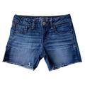 American Eagle Outfitters Shorts | Ladies 2 American Eagle Outfitters Cut Of Jean Denim Shorts 4 Inch Inseam Fringe | Color: Blue | Size: 2