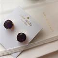 Kate Spade Jewelry | New Kate Spade Purple Round Gumdrop Studs | Color: Gold/Purple | Size: Os