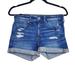 American Eagle Outfitters Shorts | American Eagle Outfitters Blue Distressed Midi Denim Jean Shorts Size 2 | Color: Blue | Size: 2