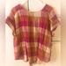 Anthropologie Tops | Anthropologie Plaid Gauze Pink Orange Top M Used Good Condition | Color: Orange/Pink | Size: M