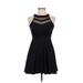 Honey and Rosie Casual Dress - A-Line Crew Neck Sleeveless: Black Print Dresses - Women's Size 12