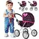 Kinderplay Dolls Pram | Toy Pram | Baby Doll Pram - Toy Pushchair | Dolls Buggy | Dolls Pushchair | Dolls Pram Handle high 54cm, model KP0260R