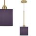 Eggplant Faux Silk Giclee Gold Mini Pendant Light