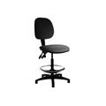 Vantage Plus Vinyl Draughtsmans Office Chair, Without Arms, Black, Fully Installed
