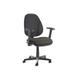 Full Lumbar 1 Lever Operator Office Chair With Adjustable Arms, Black, Fully Installed