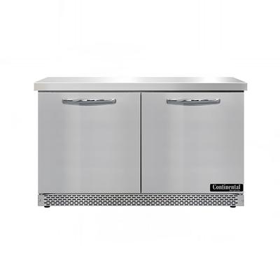 Continental SWF48N-FB 48" W Worktop Freezer w/ 2 Sections & 2 Doors, 115v, Silver