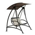 Arlmont & Co. Tindell Porch Patio Swing w/ Adjustable Canopy, Swing w/ Stand, Outdoor Swings w/ armrests | 70 H x 56 W x 18 D in | Wayfair