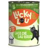 Lucky Lou Adult 6 x 400 g umido gatto - Manzo e Cinghiale