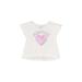 The Children's Place Short Sleeve T-Shirt: Pink Print Tops - Kids Girl's Size 12