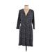 G.H. Bass & Co. Casual Dress - Wrap: Blue Dresses - Women's Size Medium