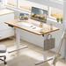 Inbox Zero Koree Standing & Height-Adjustable Desks Wood/Metal in Brown | 46.46 H x 55.12 W x 23.62 D in | Wayfair 3DDF98F9B8ED4811BF58E5B487F64FDB