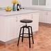 Williston Forge Harrisyn Solid Wood Adjustable Height Bar Stool Wood/Metal in Black/Brown/Yellow | 14.2 W x 14.2 D in | Wayfair