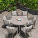 George Oliver Round 6 - Person Outdoor Dining Set w/ Cushions Metal in Brown | 47.24 W x 47.24 D in | Wayfair 46ACB3E60A9349BFA2613DF54974FC11