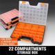 GLFILL Part Storage Organizer With 22 Compartment Plastic Tool Box Bin Screw Case