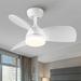 28 Inch Intergrated LED Ceiling Fan Lighting with White ABS Blade for Living Room Bedroom Office