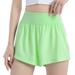 Booker Yoga Shorts Ball Pocket Women Sports Wear Mini Tennis Skirt Gym Shorts Green M