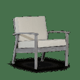 Accent Chair Upholstered Armchair Deep Seat Eucalyptus Chair Eucalyptus Wood Frame Reading Chair for Indoor Outdoor Patio Lawn & Garden Gray Finish+Sand Cushions