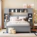 Large Storage Space Platform Bed With All-in-One 4 Cabinet,10 Shelf and 4 Drawers