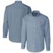 Men's Cutter & Buck Navy Los Angeles Chargers Helmet Easy Care Stretch Gingham Long Sleeve Button-Down Shirt