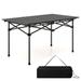Gymax Aluminum Camping Table for 4-6 People Folding Picnic Table w/