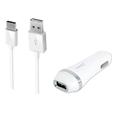 2-in-1 USB Type-C Chargers Bundle for LG G6+ V30 V30+ G6 G5 Alcatel Idol 5S Sony Xperia L1 (White) - 2.1Ah Car Charger Adapter + USB Charging Cable