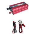 Kayannuo Christmas Clearance Pure Sine Wave 300W Power Inverter DC 12V To AC 110V Car Plug Inverter Adapter Power Converter With 2A USB Charging Ports & 2 Battery Clamps Red