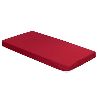 Spannbettlaken IRISETTE "Orion 9", rot (mohn), B:120-130cm L:200cm, Frottee, Obermaterial: 75% Baumwolle, 25% Polyester, Laken, weicher Frottier-Stretch, für Matratzen bis 25 cm Höhe Image