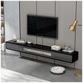 ESTTIA Floating TV Stand,Wood TV Wall Mounted TV Cabinet,Media Console Storage Hutch Under TV,With Cable Holes,For Home And Office (Color : Black-A,Size : 200cm)