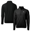 Men's Cutter & Buck Black Detroit Lions Helmet Cascade Eco Sherpa Fleece Quarter-Zip Pullover Jacket