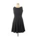 Calvin Klein Casual Dress - A-Line: Gray Print Dresses - Women's Size P