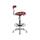 Vibrant Wine Red and Chrome Drafting Stool with Tractor Seat