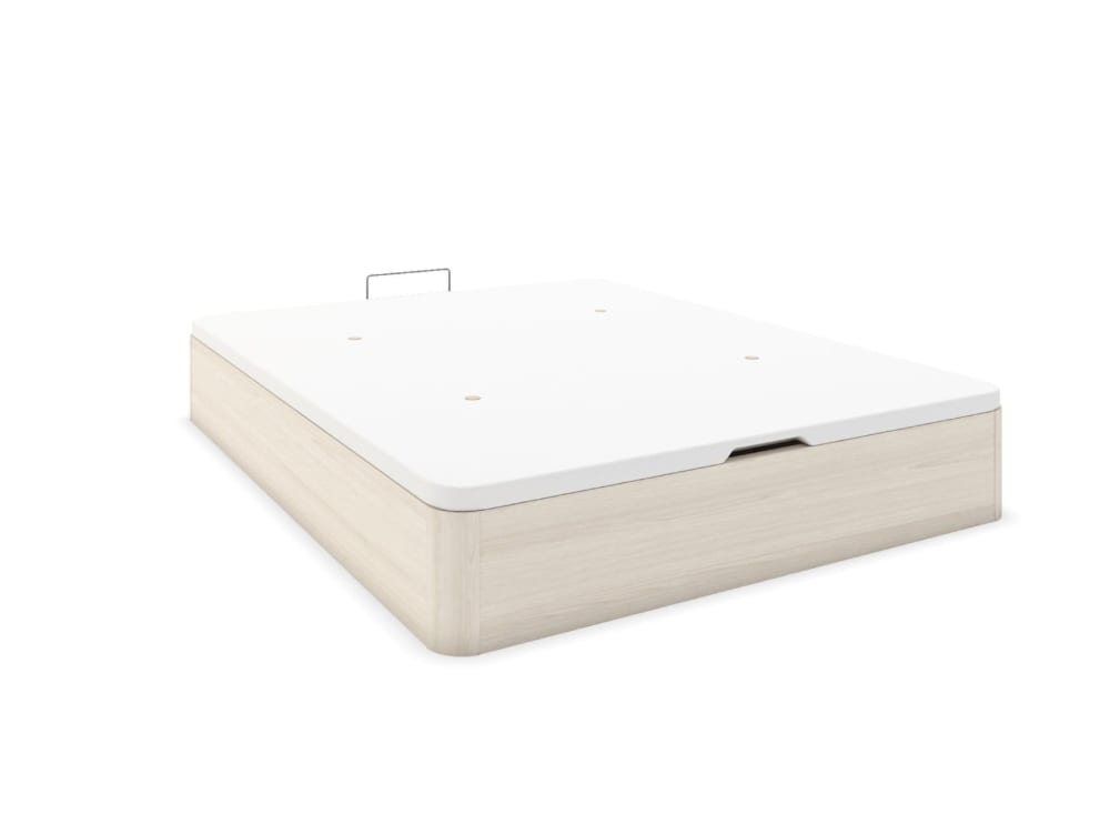 Lit coffre en bois 160x200 Chêne Blanchi