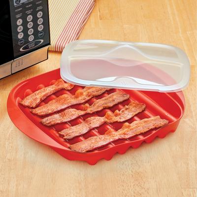 Microwave Bacon Makers with Lids - Set of 2 - 11.250 x 9.560 x 5.370