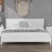 Modern White Solid Wood and MDF Queen Platform Bed with Removable Hardware, Easy Assembly Solid tapered wood legs